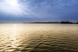 Lake of Varese in a foggy morning