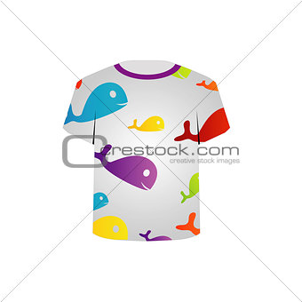 T Shirt Template- colorful fishes