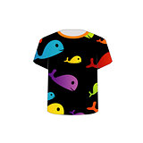 T Shirt Template- colorful fishes
