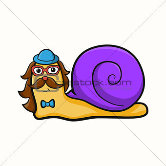 Illustration of hipster snail