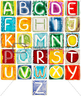 Handmade ceramic alphabet 