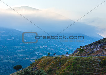 Top morning mountain  view (Greece,  Kefalonia).