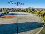 baseball fields covered by frost