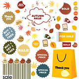 Autumn sale - set of stickers and labels