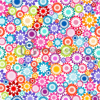 Floral seamless pattern on white background