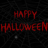 Halloween illustration with spider web in the dark