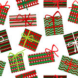 Seamless pattern with Christmas gift boxes