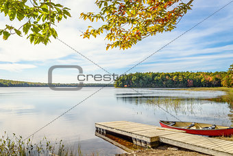 Kejimkujik lake in fall from Jeremy Bay Campground