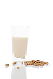 Glass of organic soya milk.