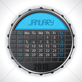 2015 january calendar with lcd display