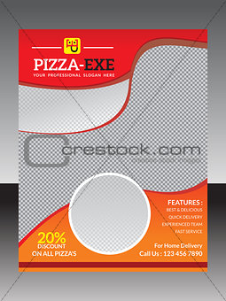 abstract pizza flyer template