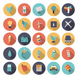 Flat design icons for energy