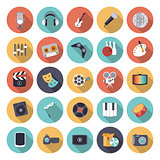 Flat design icons for leisure and entertainment