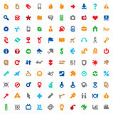 Multicolored icons and signs