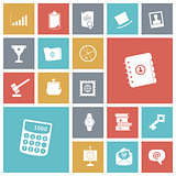 Flat design icons for business and finance.