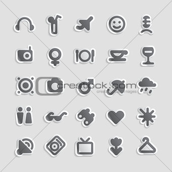 Sticker icons for travel and leisure