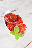 Luxurious dried tomatoes background.