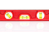 Red spirit level with shadow