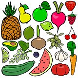 Cartoonish fruits and vegetables vol. 1