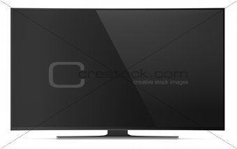 UHD Smart Tv with Curved Screen on White