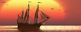 Ship at Sunset