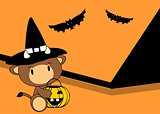 bull halloween witch background