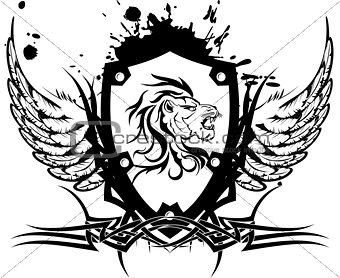 heraldic lion head coat of arms tattoo2