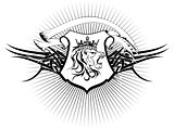 heraldic lion head coat of arms tattoo