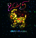 year 2015 made of colored neon effect