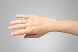 Plaster on female hand