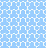 Seamless geometric texture. Blue hexagons pattern. 