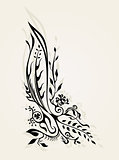 abstract floral tattoo decor ornament vector