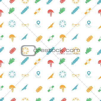 Vector background for accessories for longboarders