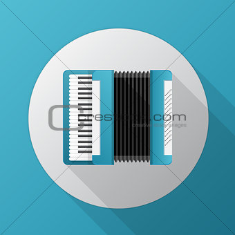 Flat vector icon for blue accordion