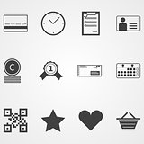 Contour vector icons for online shopping process