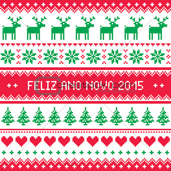 Feliz Ano Novo 2015 - Portuguese happy New Year pattern