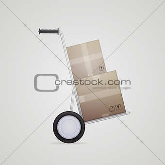 Vector illustration of delivery hand truck