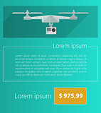 Vector ad layout for gray quadrocopter
