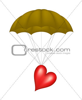 Heart at brown parachute