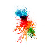 Modern painting - abstract watercolor background - splashes, drops on paper or canvas, vector