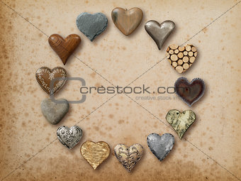 Heart shaped things arranged in circle