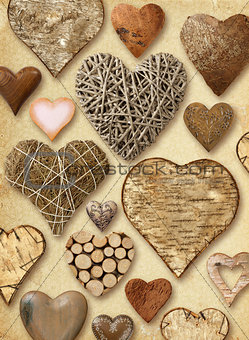 Heart shaped things on vintage paper