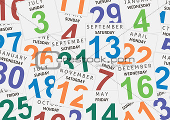 Sheets of a calendar. Background