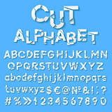 Paper alphabet with cut letters
