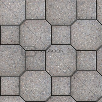 Gray Square and Octagon Paving Slabs.