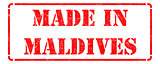 Made in Maldives on Red Stamp.