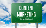 Content Marketing on Highway Signpost.