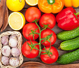 Fresh ripe vegetables closeup