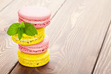 Colorful macaron cookies