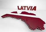 Illustration Map of Latvia